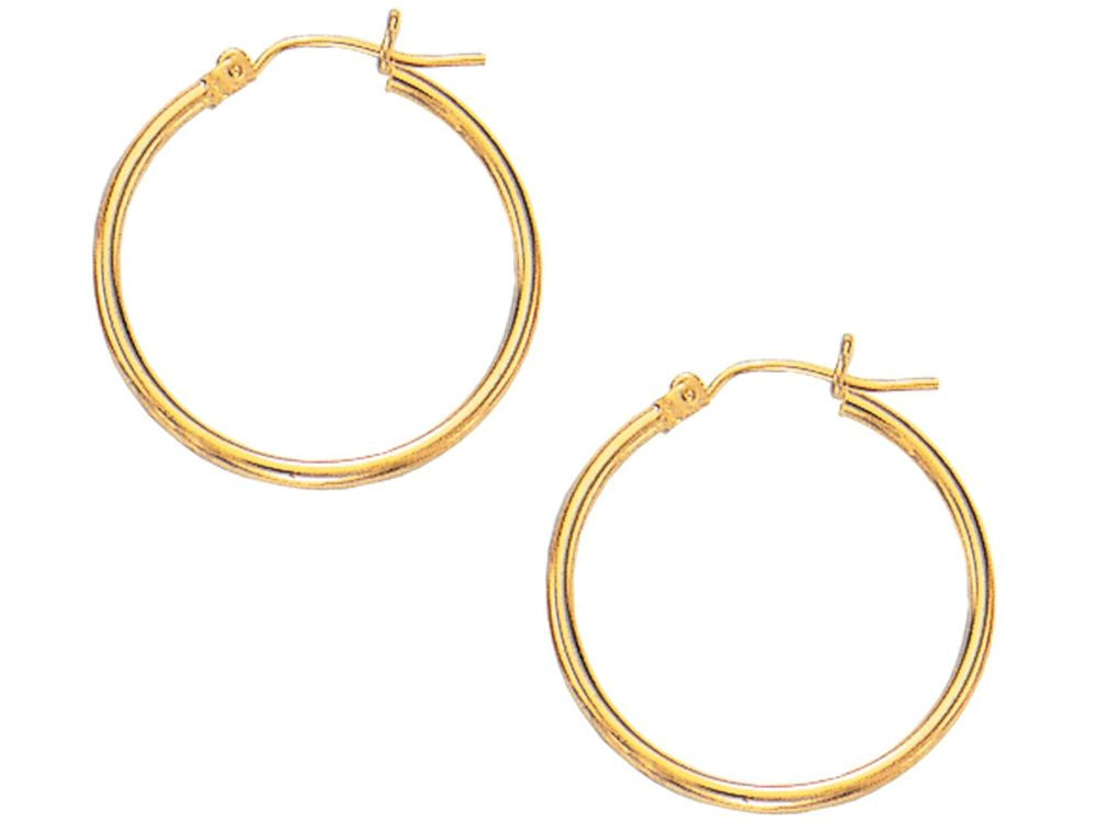 Finejewelers 10 Kt Yellow Gold 10k 2.0x25mm Round Hoop Earring