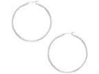 Finejewelers 10 Kt White Gold 10k 2.0x50mm Large Round Hoop Earring