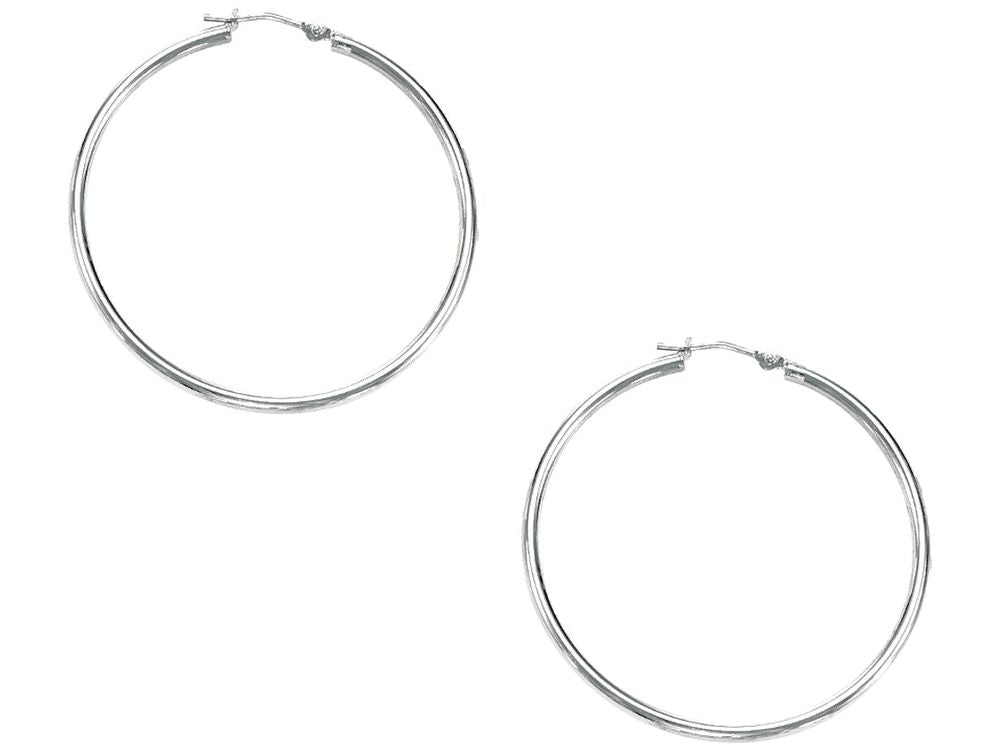 Finejewelers 10 Kt White Gold 10kw 1.00x30mm Lt.tube Hoop