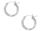 Finejewelers 10 Kt White Gold 10k Wg 3x15mm Hoop Earring