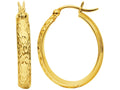 Finejewelers 10 Kt Yellow Gold 10k Yg Bright Cut Fashion Sparkle Earring Hoops