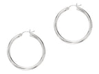 Finejewelers 10 Kt White Gold 10k 2.0x25mm Round Hoop Earring