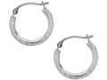 Finejewelers 10 Kt White Gold 10k Bright Cut Small Round Hoop Earring