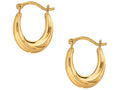 Finejewelers 10 Kt Yellow Gold 10k Small Oval Fancy Hoop Earrings With Saddle Back Clasp