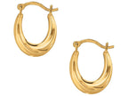 Finejewelers 10 Kt Yellow Gold 10k Small Oval Fancy Hoop Earrings With Saddle Back Clasp