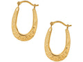 Finejewelers 10 Kt Yellow Gold 10k Textured Graduated Small Oval Hoop Earrings