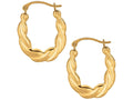 Finejewelers 10 Kt Yellow Gold 10k Twisted Small Oval Hoop Earrings