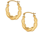 Finejewelers 10 Kt Yellow Gold 10k Twisted Small Oval Hoop Earrings