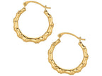 Finejewelers 10 Kt Yellow Gold 10k Round Fancy Small Hoop Earrings