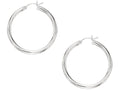Finejewelers 10 Kt White Gold 10kwg 3x30mm Hoop Earrings