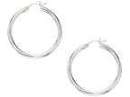 Finejewelers 10 Kt White Gold 10kwg 3x30mm Hoop Earrings