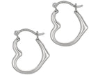 Finejewelers 10 Kt White Gold 10k Small Open Heart Hoop Earring