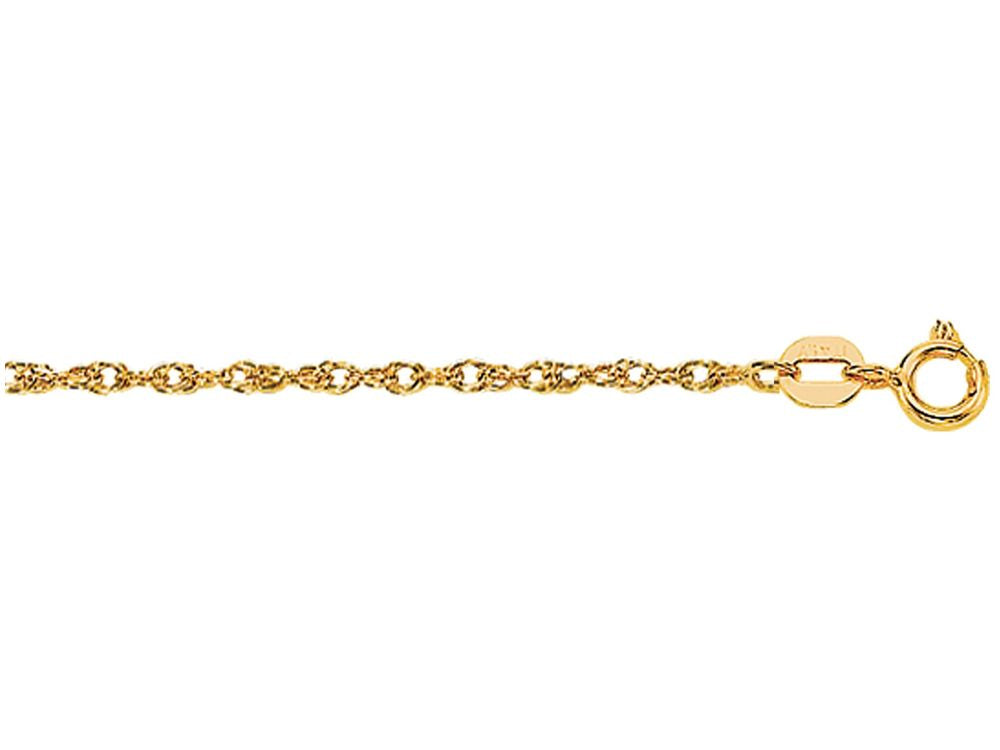 Finejewelers 14 Kt Yellow Gold 18 Inch Bright Cut Carded Pendant Rope Chain Necklace Spring Ring Clasp