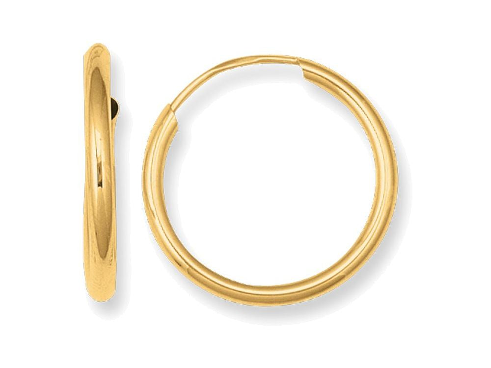 Finejewelers 10 Kt Yellow Gold 10k Small Endless Round Tube Hoop Earring