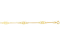 Finejewelers 14 Kt Yellow Gold 9-10 Inch Adjustable Twisted Bar Fancy Anklet With Spring Ring Clasp