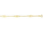 Finejewelers 14 Kt Yellow Gold 9-10 Inch Adjustable Twisted Bar Fancy Anklet With Spring Ring Clasp