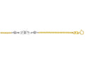 Finejewelers 14 Kt Two Tone Gold 9-10 Inch Adjustable Cable Chain Bead Fancy Anklet Spring Ring Clasp