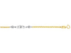 Finejewelers 14 Kt Two Tone Gold 9-10 Inch Adjustable Cable Chain Bead Fancy Anklet Spring Ring Clasp