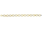 Finejewelers 14 Kt Two Tone Gold 7.5 Inch Twisted Oval Link Bracelet With Lobster Clasp