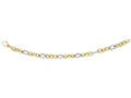 Finejewelers 14 Kt Two Tone Gold 7.25 Inch 7.5mm Alternate 3 Short 1 Long Oval Link Fancy Bracelet