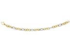 Finejewelers 14 Kt Two Tone Gold 7.25 Inch 7.5mm Alternate 3 Short 1 Long Oval Link Fancy Bracelet