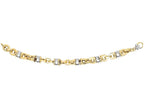 Finejewelers 14 Kt Two Tone Gold 7.5 Inch 9.7mm Fancy Square Tube Oval Linkbarrel Fancy Bracelet Fleur De Lis Clasp