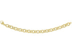 Finejewelers 14 Kt Yellow Gold 7.25 Inch 8.8mm Alternate Small Large Flat Oval Link Bracelet Fleur De Lis