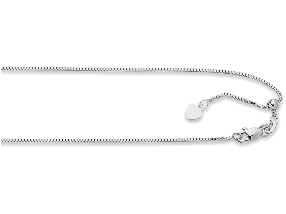 Finejewelers 14 Kt White Gold 30 Inch 0.85mm Adjustable Classic Box Chain Necklace