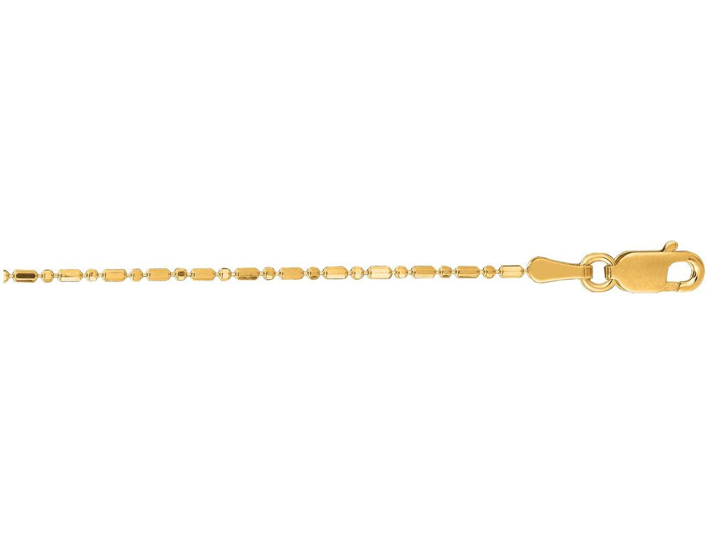Finejewelers 14 Kt Yellow Gold 16 Inch 1.0mm Bright Cut Bead Chain Necklace With Lobster Clasp