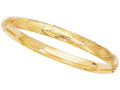 Finejewelers 14 Kt Yellow Gold 7 Inch 6.0mm Textured Sparkle Bangle With Pattern With Clasp