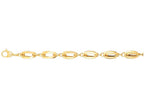 Finejewelers 14 Kt Yellow Gold 7.5 Inch 8.2mm Alternate Short Long Oval Link Fancy Bracelet Lobster Clasp No-extend
