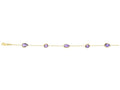 Finejewelers 14 Kt Yellow Gold 7.5 Inch 1mm Cable Bracelet Multi Color Stones In Multi Shaped Lobster Clasp