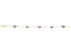 Finejewelers 14 Kt Yellow Gold 7.5 Inch 1mm Cable Bracelet Multi Color Stones In Multi Shaped Lobster Clasp