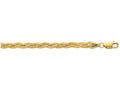 Finejewelers 14 Kt Yellow Gold 7 Inch 3.5mm Bright Cut Braided Fox Bracelet Chain With Lobster Clasp