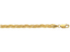 Finejewelers 14 Kt Yellow Gold 7 Inch 3.5mm Bright Cut Braided Fox Bracelet Chain With Lobster Clasp