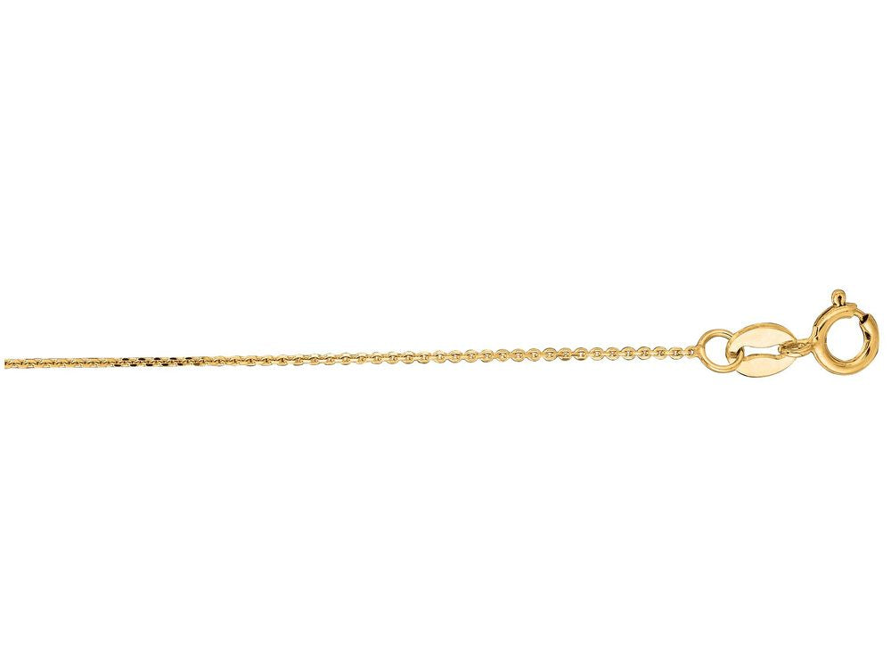 Finejewelers 14 Kt Yellow Gold 16 Inch 0.8mm Bright Cut Cable Link Chain Necklace With Lobster Clasp