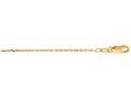 Finejewelers 14 Kt Yellow Gold 16 Inch 1.4mm Bright Cut Cable Link Chain Necklace With Lobster Clasp