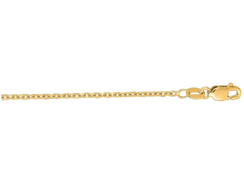 Finejewelers 14 Kt Yellow Gold 16 Inch 1.5mm Bright Cut Cable Link Chain Necklace With Lobster Clasp