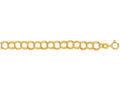 Finejewelers 14 Kt Yellow Gold 7 Inch Bright Cut Triple Link Charm Bracelet With Spring Ring Clasp