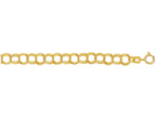 Finejewelers 14 Kt Yellow Gold 7 Inch Bright Cut Triple Link Charm Bracelet With Spring Ring Clasp