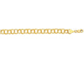 Finejewelers 14 Kt Yellow Gold 7 Inch Bright Cut Double Link Charm Bracelet With Lobster Clasp