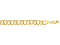Finejewelers 14 Kt Yellow Gold 7 Inch Bright Cut Double Link Charm Bracelet With Lobster Clasp