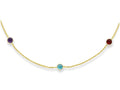 Finejewelers 14 Kt Yellow Gold 16 Inch Cable Chain Link Necklace Spring Ring Claspmulti Color Round Faceted Station