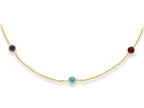 Finejewelers 14 Kt Yellow Gold 16 Inch Cable Chain Link Necklace Spring Ring Claspmulti Color Round Faceted Station