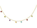 Finejewelers 14 Kt Yellow Gold 16 Inch Cable Chain Link Necklace Spring Ring Claspmulti Color Round Faceted Dangle