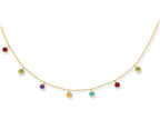 Finejewelers 14 Kt Yellow Gold 16 Inch Cable Chain Link Necklace Spring Ring Claspmulti Color Round Faceted Dangle