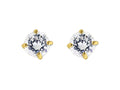 Finejewelers 14 Kt Two Tone Gold 4.0mm Round Faceted Cubic Zirconia Stud Earring