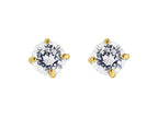 Finejewelers 14 Kt Two Tone Gold 4.0mm Round Faceted Cubic Zirconia Stud Earring
