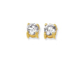 Finejewelers 14 Kt Two Tone Gold 5.0mm Round Faceted Cubic Zirconia Stud Earring