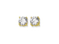 Finejewelers 14 Kt Two Tone Gold 6.0mm Round Faceted Cubic Zirconia Stud Earring